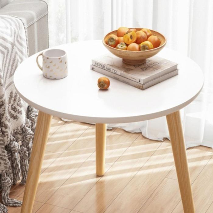 Gambar Meja Bulat Coffee meja minimalis meja kecil meja samping tempat tidur - Putih, DIAMETER 30 cm dari BEMOREONE_NEW undefined Tokopedia