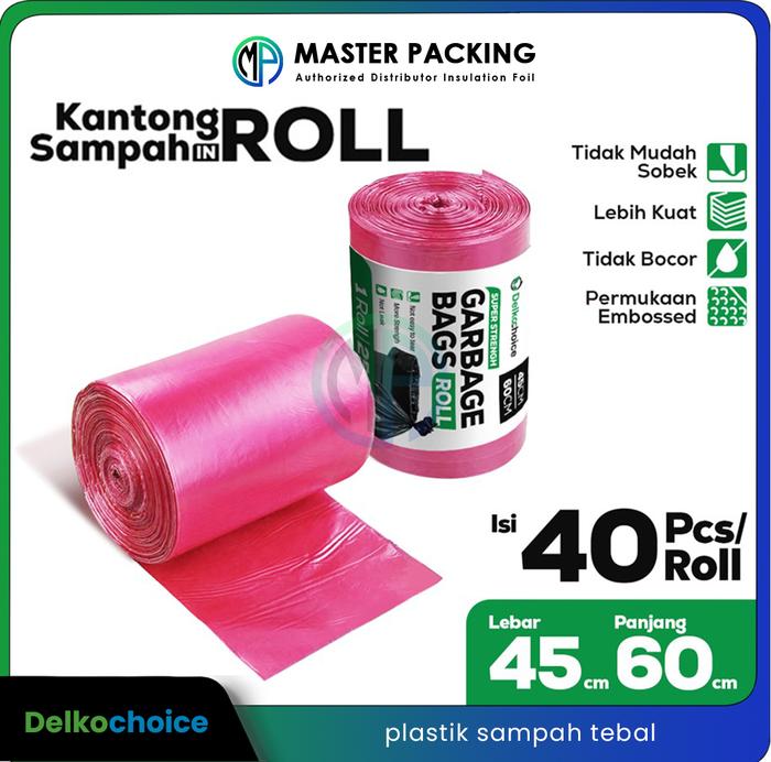 Gambar Kantong Plastik Sampah Kresek Hitam Tebal All Varian Plastic Trash Bag - MERAH PER-ROLL, 45 X 60 CM dari MasterPacking undefined Tokopedia