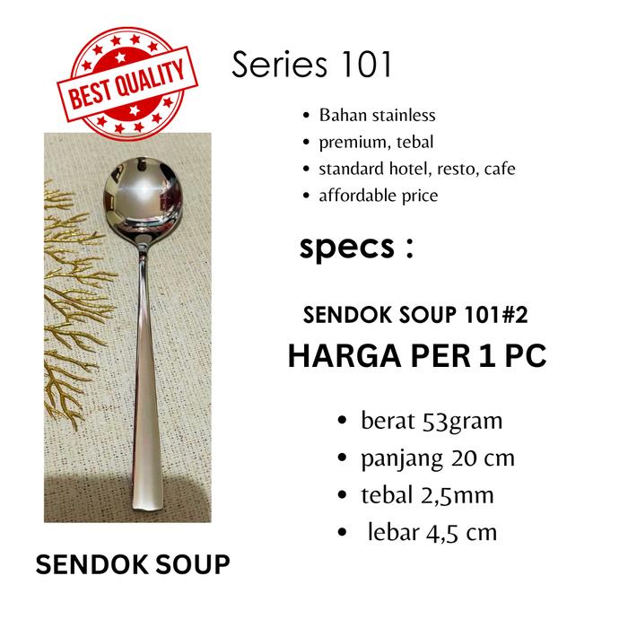 Gambar 1 SET Sendok Garpu Hotel Resto Stainles Tebal Premium Dinner Tea Spoon - SOUP 101#2 dari Mega Indo Grosir undefined Tokopedia