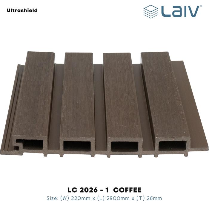 Gambar LAIV Wall Cladding WPC Wood Panel Kisi Kisi WallPanel Outdoor Dinding Pagar Wall Panel Exterior - LC 2026-1 dari HomeDecoID_NEW undefined Tokopedia