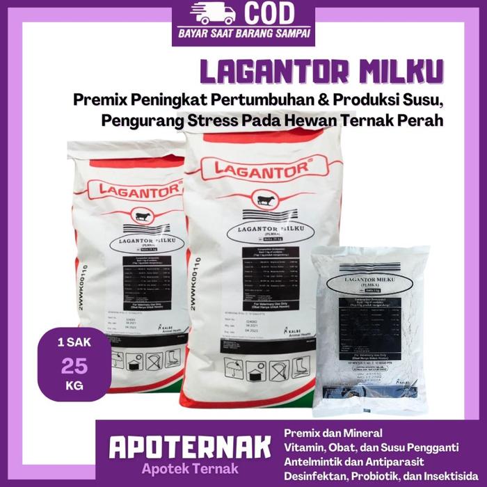 Gambar Terbaruuu!!! LAGANTOR MILKU 25 kg | Premix Peningkat Produksi Susu & Pertumbuhan, Pengurang Stress Sapi Kambing Perah 1 kg | KALBE dari Shopatneko undefined Tokopedia