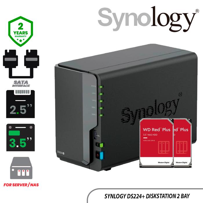 Promo Synology DS220+ / Diskstation 2 Bay NAS Server / Paket WD Red ...