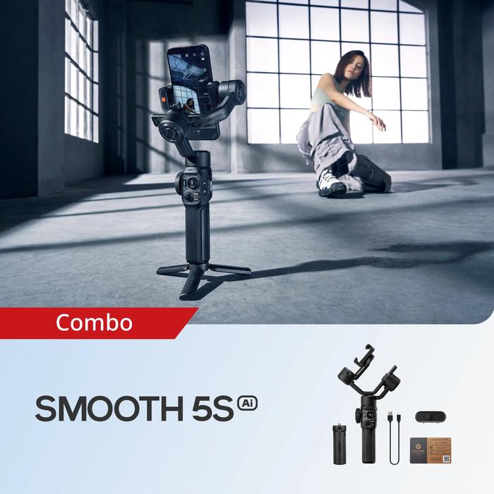 Gambar Zhiyun Smooth 5S AI Combo | Smooth 5 S Pro 3-Axis Smartphone Portable Gimbal Stabilizer GARANSI RESMI - 5S AI Combo  dari Focus Nusantara undefined Tokopedia