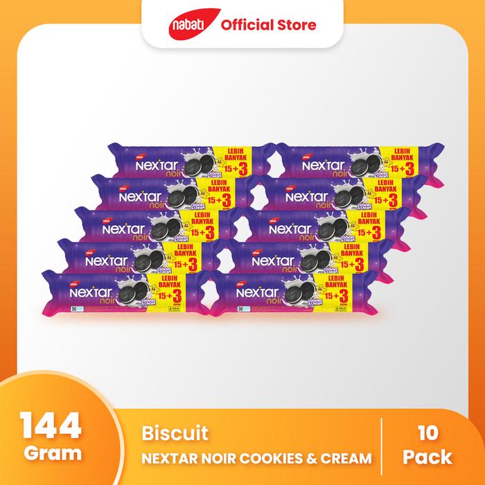 Gambar [Bundle Pack Isi 10] Nextar Noir Cookies & Cream 144gr dari Nabati Indonesia undefined Tokopedia