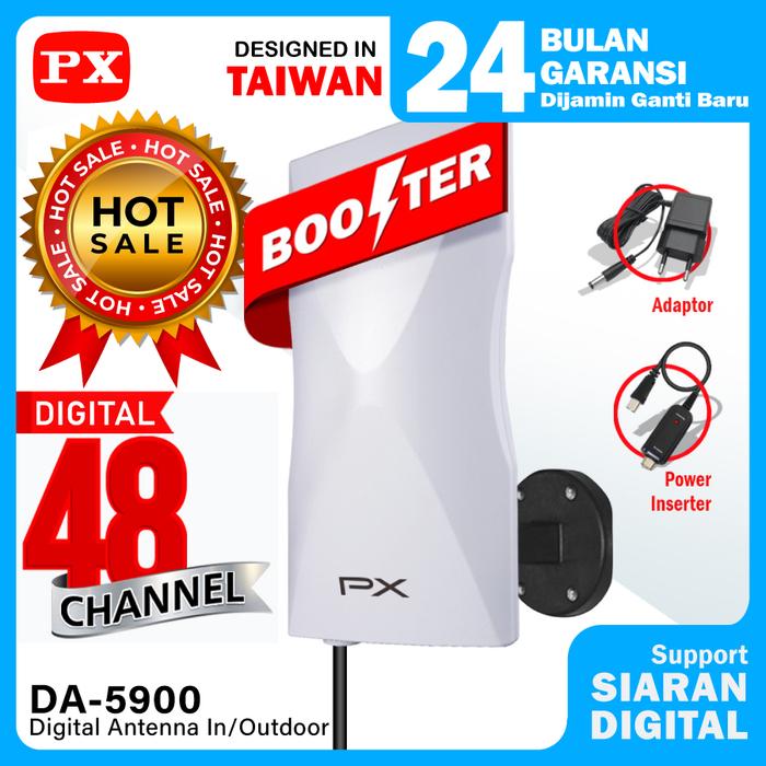 Gambar Antena TV Digital Analog PX DA 5900 Kabel 12M Booster Indoor-Outdoor - Putih dari Digital Shop Solution undefined Tokopedia