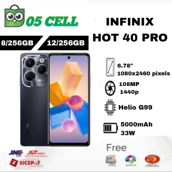 Gambar INFINIX HOT 40 PRO RAM 8/256GB & 12/256GB GARANSI RESMI - Hitam, 12/256GB dari 05Cell undefined Tokopedia