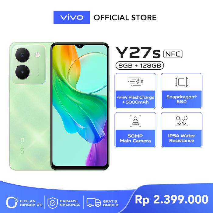 Gambar [Flash Sale] vivo Y27s (8/128) - 50MP Camera, 44WFlashCharge, Snapdragon 680, IP54 - Garden Green dari vivo Indonesia undefined Tokopedia