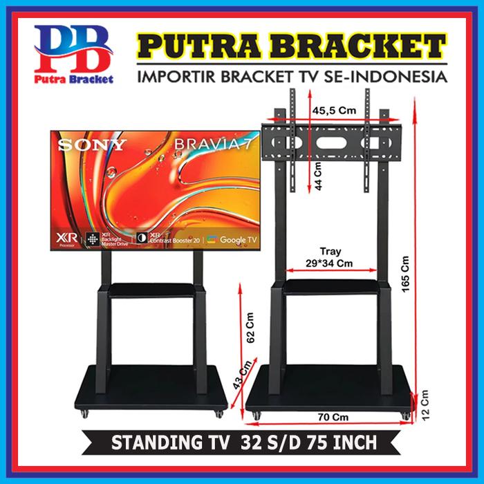 Gambar Bracket standing tv potrait 32 sampai 75 inch braket standing vertikal - 32-75 Inch dari Putra Bracket undefined Tokopedia