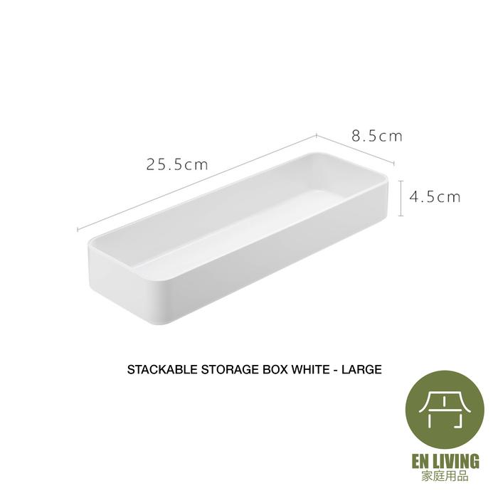 Gambar EN LIVING Stackable Storage Box WHITE LARGE / Organizer Box / Kotak - LARGE BOX dari EN LIVING Kota Bandung Tokopedia