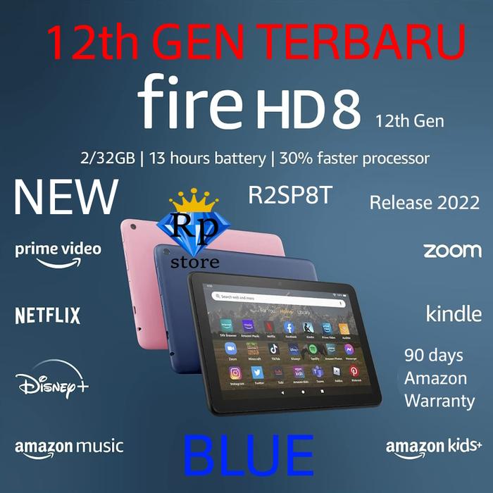 Gambar New Amazon Kindle Fire HD 8/10 Latest Generation Android Tablet - FireHD8 2022Blu dari RP Store Tokopedia undefined Tokopedia