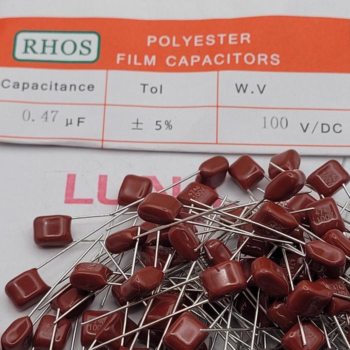 Gambar Capacitor Mylar dari 1nF 102 hingga 470nF 474 isi 100pcs Kapasitor - 470n 474 dari Luna Electronics undefined Tokopedia