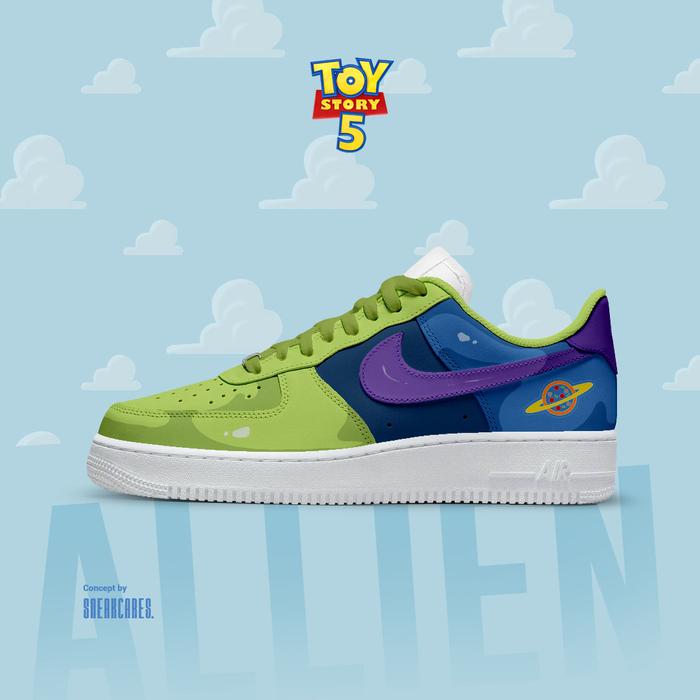 Jual NIKE AIR FORCE ALLIENS TOY STORY CUSTOM SNEAKERS Kab