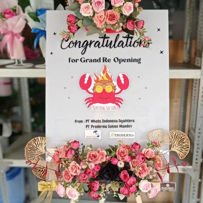 Gambar papan akrilik ucapan bunga artificial standing flower - Putih dari Razafa gift shop sukabumi undefined Tokopedia