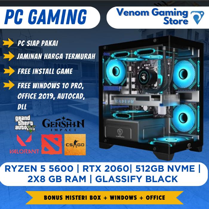 Jual PC Gaming | Ryzen 5 5600 | RTX 2060 Super | 16GB RAM | 512GB 