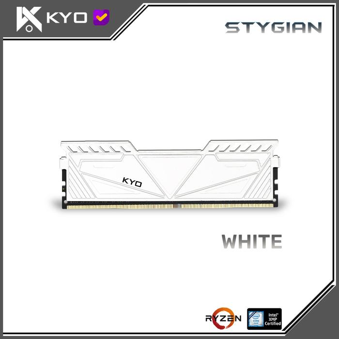 Gambar Memory KYO STYGIAN DDR4 PC25600 3200Mhz 16GB 2x8GB Ram Dual Channel - WHITE dari KYO Indonesia_NEW undefined Tokopedia