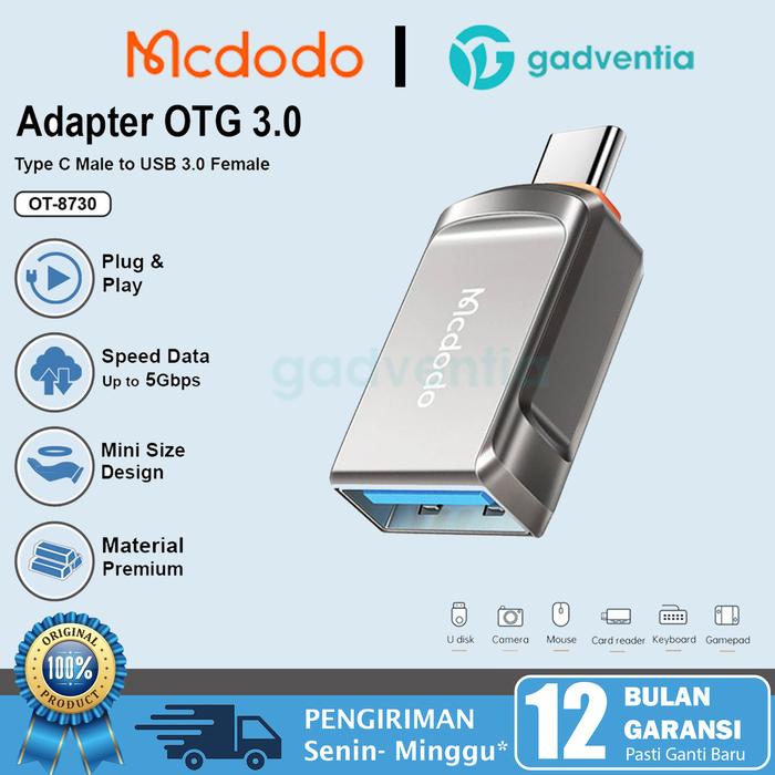 Gambar Mcdodo OT-8730 Mini OTG Type-C To USB-A 3.0 Adapter Flashdisk - OT-8730 dari GADVENTIA undefined Tokopedia