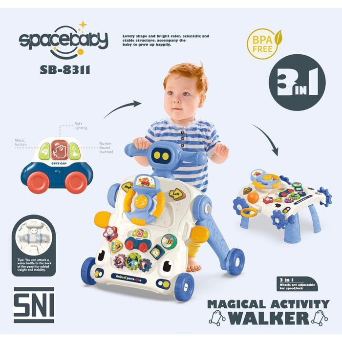 Gambar Spacebaby Magical Walker SB-8311/Baby Walker 3in1 - Biru dari Luna Baby Shop Lpg undefined Tokopedia
