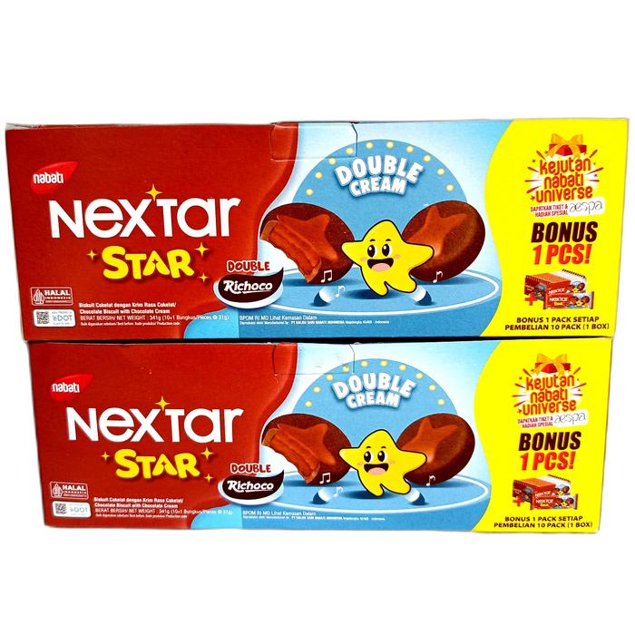 Gambar NEXTAR STAR Rasa Coklat 31gr Isi 10pcs dari Victory Candy undefined Tokopedia