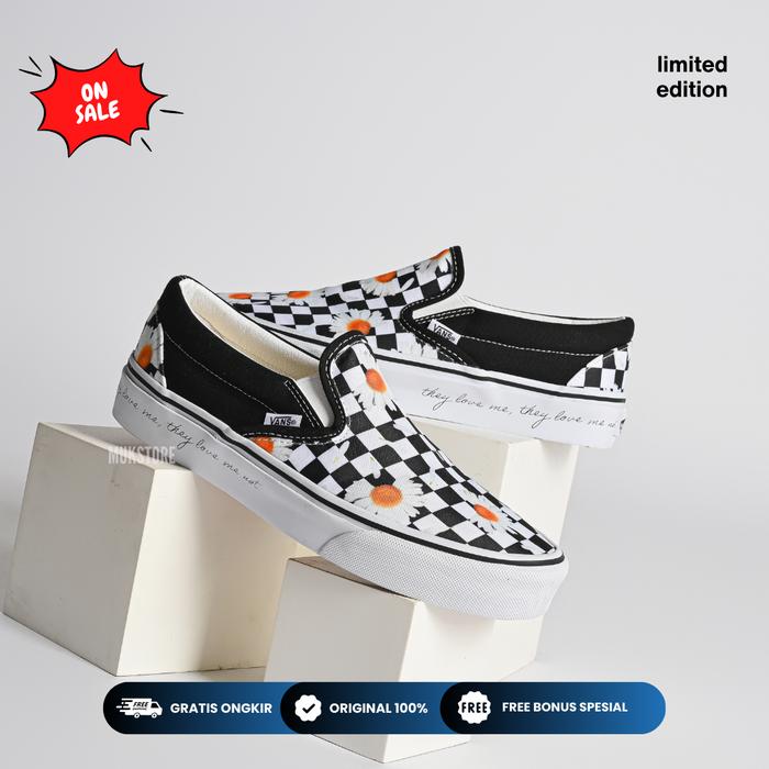 Vans Slip On Checkerboard Daisy Print Sunflower Original (Limited) 38  24 cm