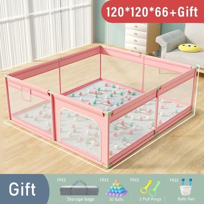 Gambar [Tidak Beracun, Tidak Berbau]Baby Safe Play Gym Tempat Bermain Anak - pink 120*120*68, Tak ada hadiah. dari Babymonster shop MALL undefined Tokopedia