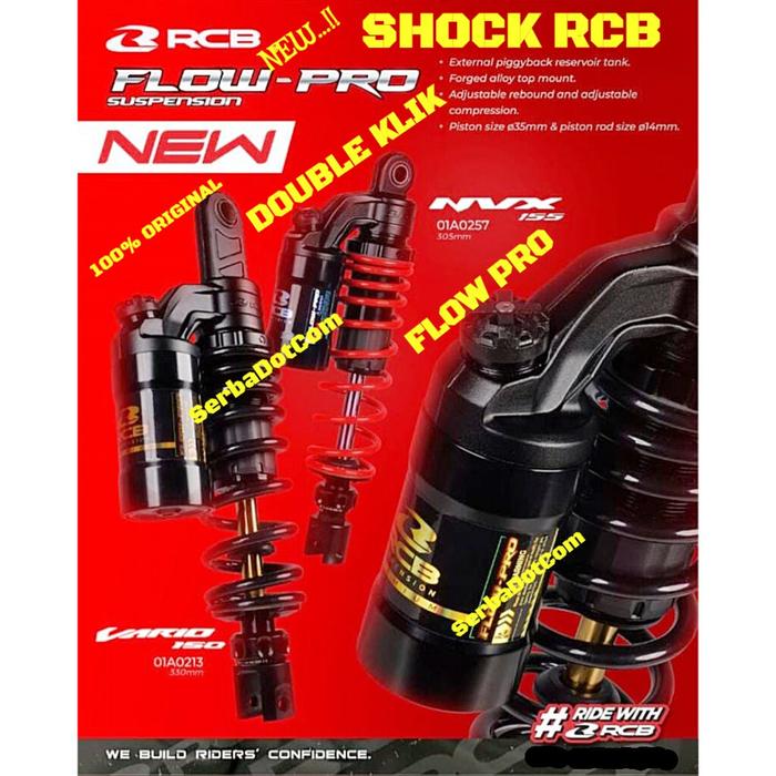 Gambar SHOCK RCB FLOW PRO BLACK AS GOLD NMAX AEROX OLD NEW PCX 150 160 not mb vs vd yss ktc - FLOW PRO, NMAX OLD dari serbadotcom undefined Tokopedia