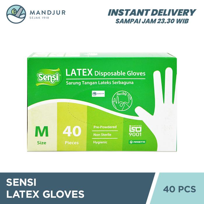Gambar Sensi Latex Disposable Gloves Size M Isi 40 - Sarung Tangan Serbaguna dari Apotekmandjurofficial undefined Tokopedia