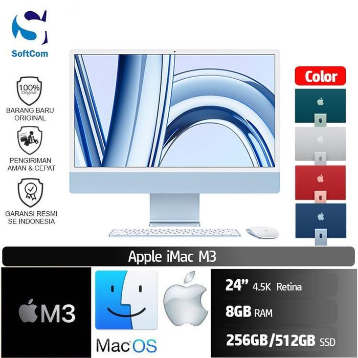 Promo iMac 24 Inch M3 Chip/8 core CPU/10 core GPU/8GB/256GB-512GB