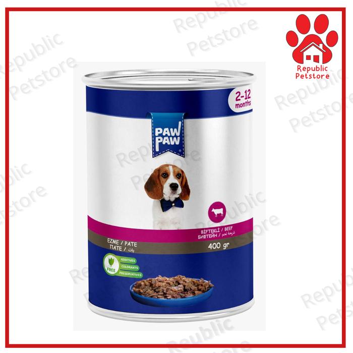 Gambar Makanan Basah Anjing PawPaw Puppy PATE 400gr From Turki Eropa - Premium Wet Food Can - Beef dari Republic Petstore undefined Tokopedia