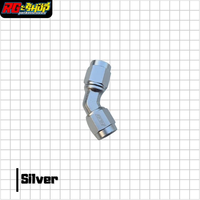 Gambar Fitting Selang Rem Siku 45 Derajat AN3 Drat To Drat Original HYB Thailand - silver dari RG shop part undefined Tokopedia