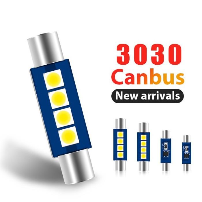Gambar Lampu LED Sun Visor Mobil model fuse 28/31mm 4 mata smd 3030 festoon dari JSA-RAYmart undefined Tokopedia