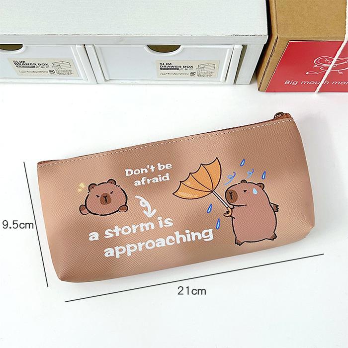 Gambar Kotak Pensil Capybara PU Capybara Pencil Case Tempat Pena Capybara MOMO064 - Umbrella Capy dari Glowdess undefined Tokopedia