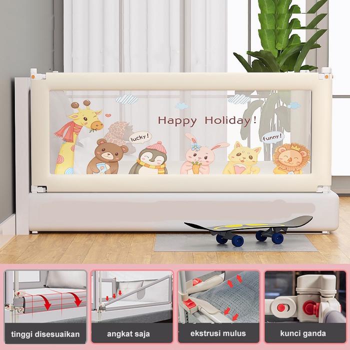 Gambar 【Pertukaran Gratis】Bedrail Baby Tinggi 105cm Safe Pagar Kasur Pengaman Baby Baby Bed Guard Bed Rail Pagar Pengaman Kasur Bedrail Baby pembatas kasur pagar bayi - Kuning, 160cm dari Babymonster shop MALL undefined Tokopedia