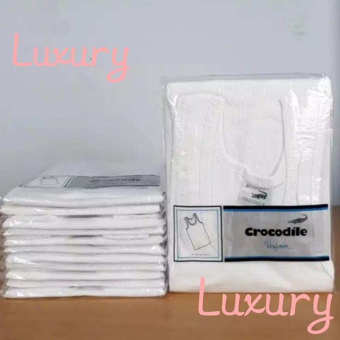 Gambar Crocodile Kaos dalam Pria SALUR 801V Singlet Crocodile Katun Original Dewasa - Putih, S dari Luxury25 undefined Tokopedia
