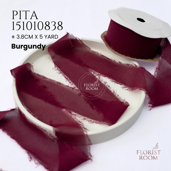 Gambar PIta 151010838 ±3.8cm x 5m - Silk RIbbon - Burgundy dari Florist Room undefined Tokopedia