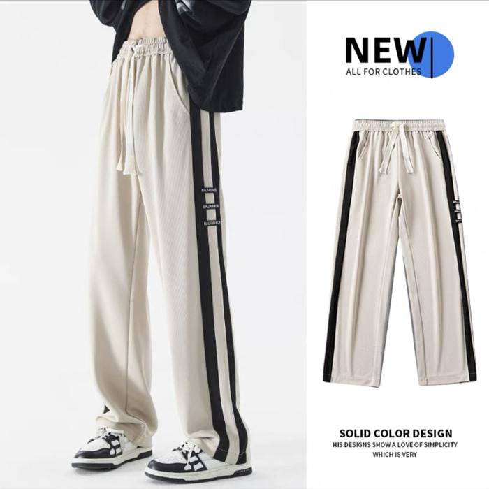 Gambar Celana Pria Panjang Kain Wafel Celana Lebar Sweatpants Long Pants Casual Kekinian Celana Sport Olahraga Reguler Unisex - Putih, M dari MOREZONE STORE undefined Tokopedia