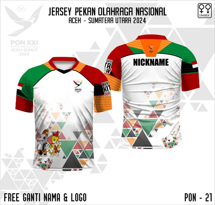 Gambar Baju pon XXI 2024 aceh sumut jersey kaos pon 2024 C free custom nama dan logo - Putih, XS dari kaosjerseytokobaru undefined Tokopedia