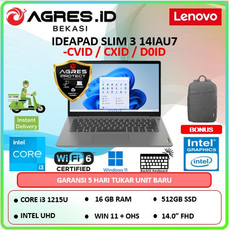 Gambar Lenovo Ideapad Slim 3 14IAU7 Core i3 1215U Ram 16Gb 1Tbssd Win11+Ohs 14.0Fhd Grey, Misty Blue & Abyss Blue - Unit + Free AGP, Ram 8Gb/512ssd dari Agres ID Bekasi undefined Tokopedia
