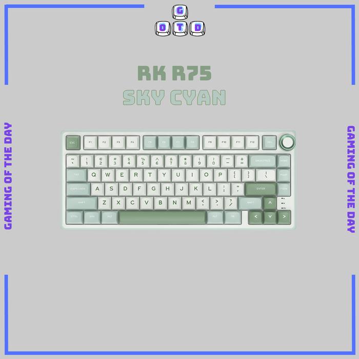 Gambar Royal Kludge RK R75 Gasket Mechanical Keyboard with KNOB 75% - Sky Cyan-QMK, K Silver Pro dari Gaming of the Day undefined Tokopedia