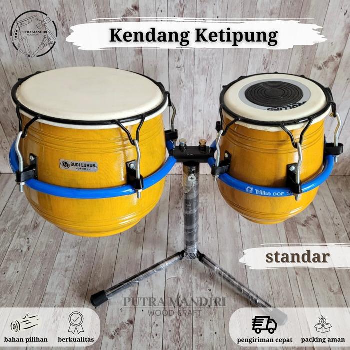 Gambar ￼Kendang Ketipung Dangdut Gendang Dangdut Koplo Pro Standar Berkualitas Putra Mandiri Wood Craft - Ktp STD Natural dari Putra Mandiri Wood Craft undefined Tokopedia