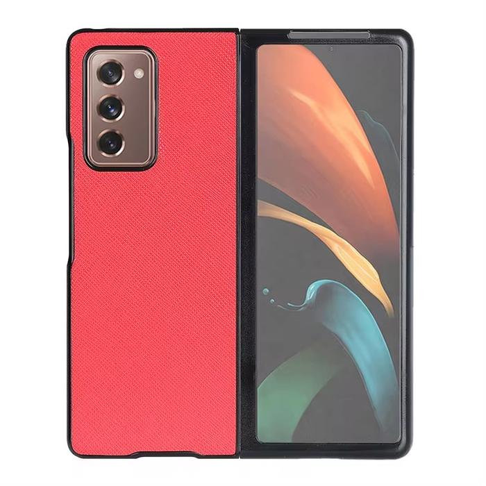 Gambar Case Samsung Galaxy Fold 2 Fold2 Leather Cross Pattern (FnB Casing) - Red dari Primary Focuss undefined Tokopedia