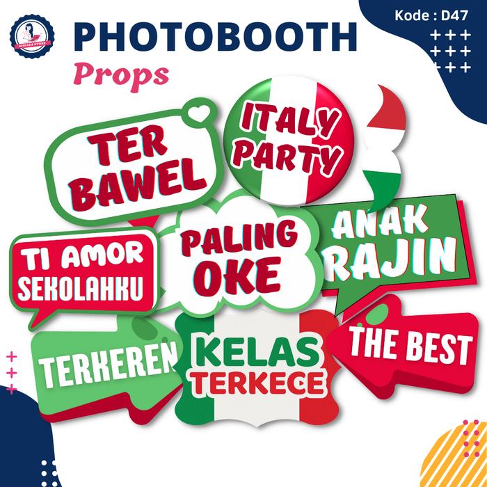 Gambar Photobooth Props Italia / konsep negara props custom birthday italy party wedding / Photo booth props perlengkapan pesta - isi 4 dari Mafazastore7 undefined Tokopedia