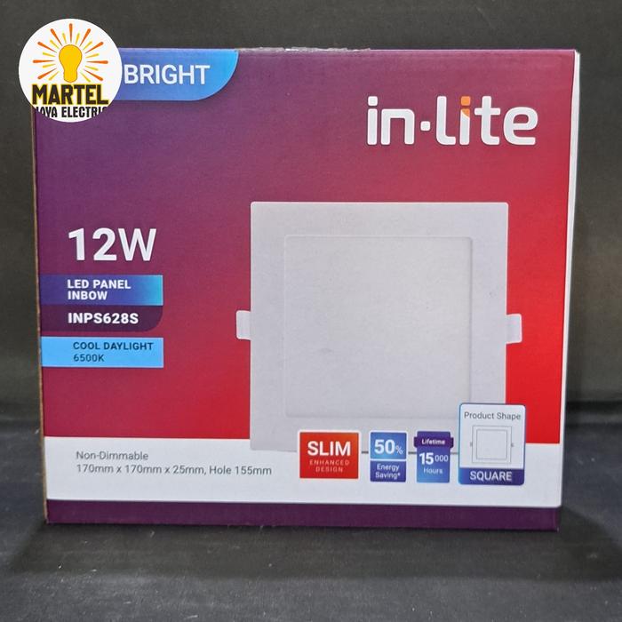 Gambar Lampu panel light led INLITE Inbow kotak 12W 12 WATT - INPS628S - Putih dari Martel jaya electric undefined Tokopedia