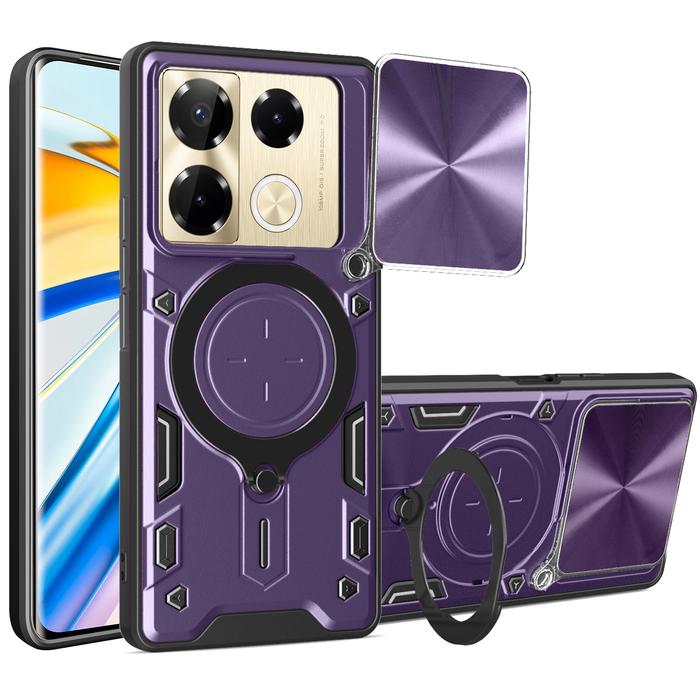Gambar Infinix Note 40 Pro Plus 5G - Note 40 Pro 4G 5G - EvoX Army Military Flash Flip Lens Armor Case Shockproof - Dark Purple dari Megascarlet undefined Tokopedia