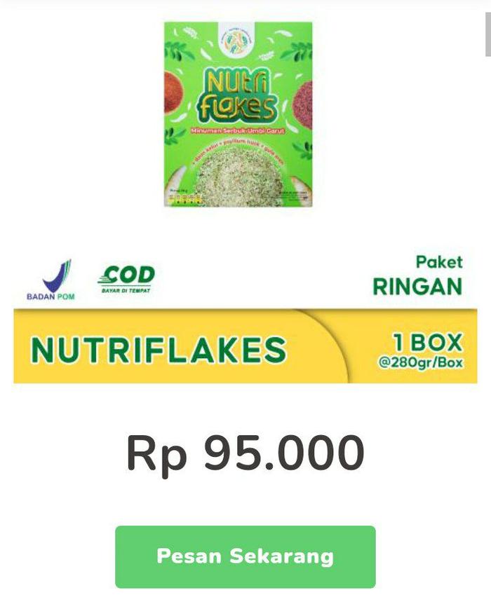 Gambar NUTRIFLAKES | Sereal Umbi Garut Bantu Atasi Masalah Lambung Original 100% - Paket Ringan dari Alfatih Herbal 99 undefined Tokopedia