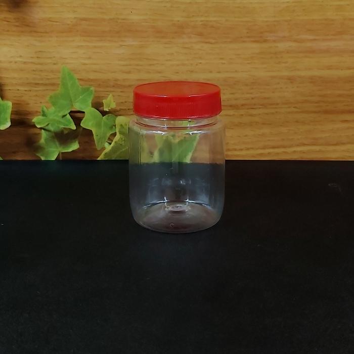 Gambar TOPLES JAR 200 ML BULAT / TOPLES PLASTIK 200ML / TOPLES SAMBAL 200 ML - TUTUP MERAH dari putra packaging undefined Tokopedia