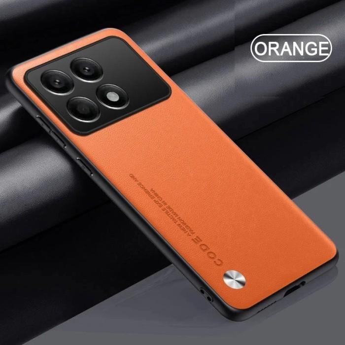 Gambar Case Xiaomi Redmi Note 13 Pro 5G / RedmiNote 13 Pro 4G SoftCase Leather CODE casing Cover - Orange, RMN 13 PRO 4G dari i-case undefined Tokopedia