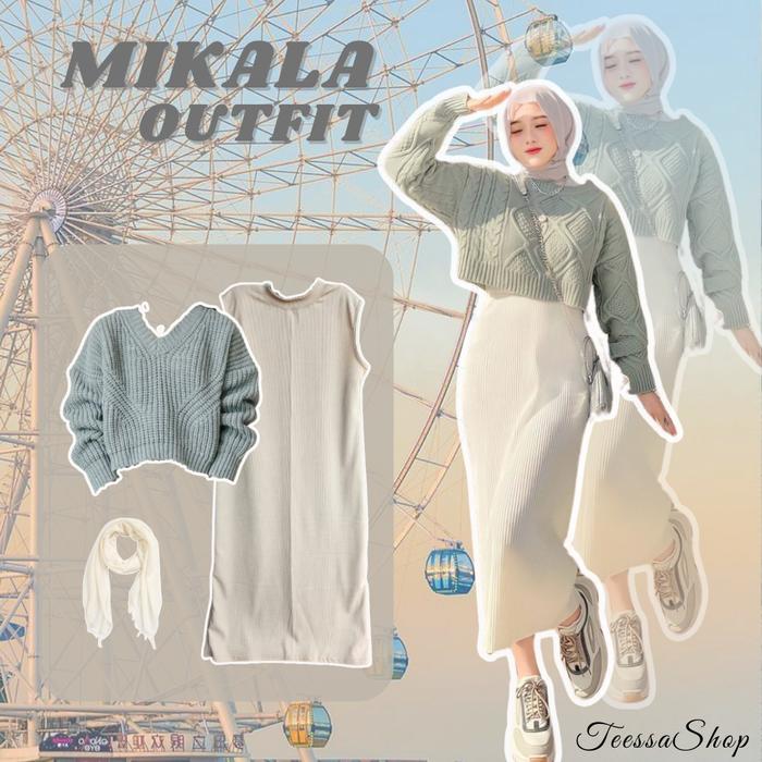 Gambar MIKALA OUTFIT 3IN1 FREE HIJAB OOTD RAJUT KOREAN STYLE SETELAN HIJAB REMAJA - RAJUT+HIJAB dari MILY Arto SHOP undefined Tokopedia