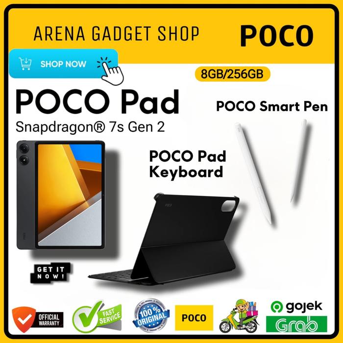 Gambar Poco Pad Ram 8/256Gb 2024 Snapdragon 7s Gen 2 12,1" New Garansi Resmi Xiaomi POCOPAD POCO PAD - Grey+Board+Pen dari ArenaGadgetShop undefined Tokopedia
