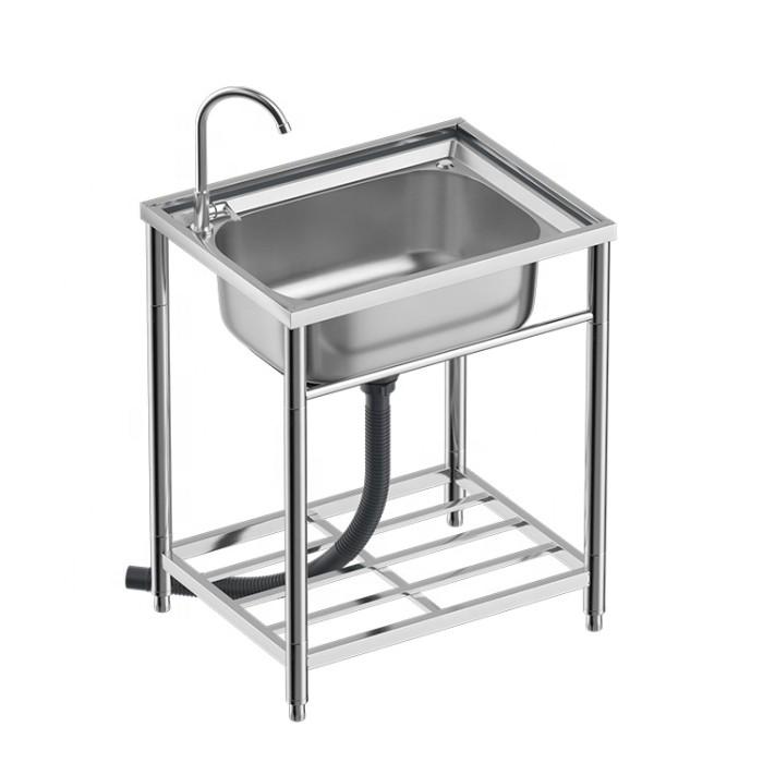 Gambar Ollahom - Kitchen Sink Portable Rangka Besi Meja Wastafel Bahan Tebal Kuat Set Kran Silver - + Wastafel (B), 75x45x75cm dari Ollahom Official Store undefined Tokopedia