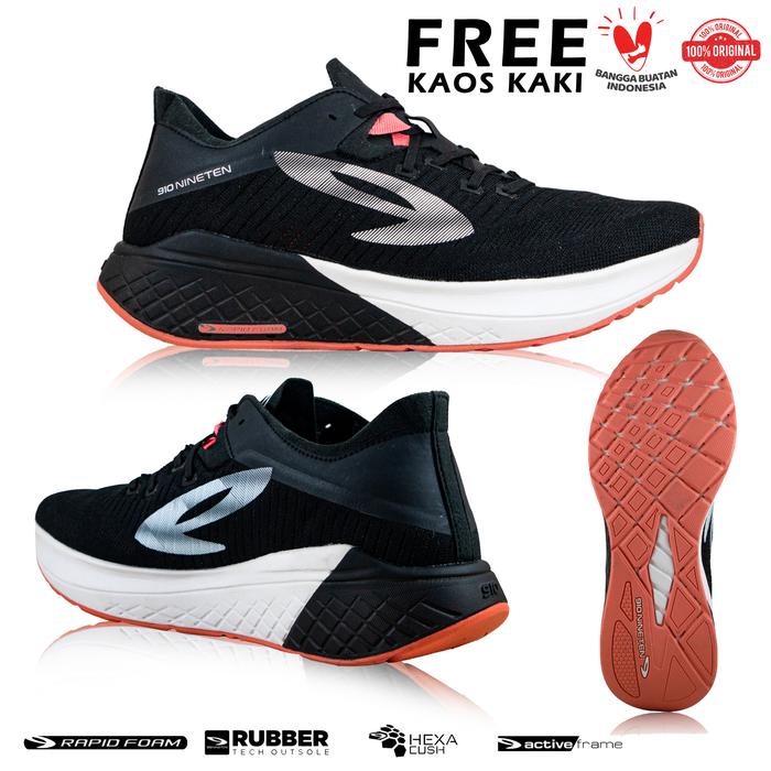 Gambar Sepatu Running Lari 910 Nineten Hanna Original Sepatu Olahraga Daily Run 910 Nineten Hana - Hitam, 44 dari Leond Sports undefined Tokopedia